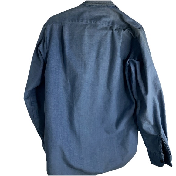 Eddie Bauer Men's Large Expedition Outfitter Blue Shirt Tan Heavy Cotton - Picture 6 of 9